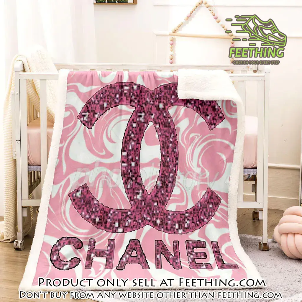 Chanel pinky luxury brand premium blanket fleece home decor ft3447990